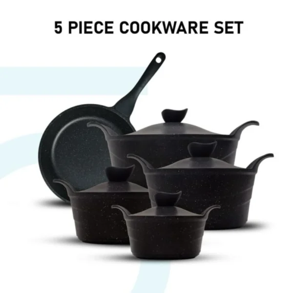 طقم حلل جرانيت ( 11 قطعه ) موديل ايطالي EASY COOK - بينك